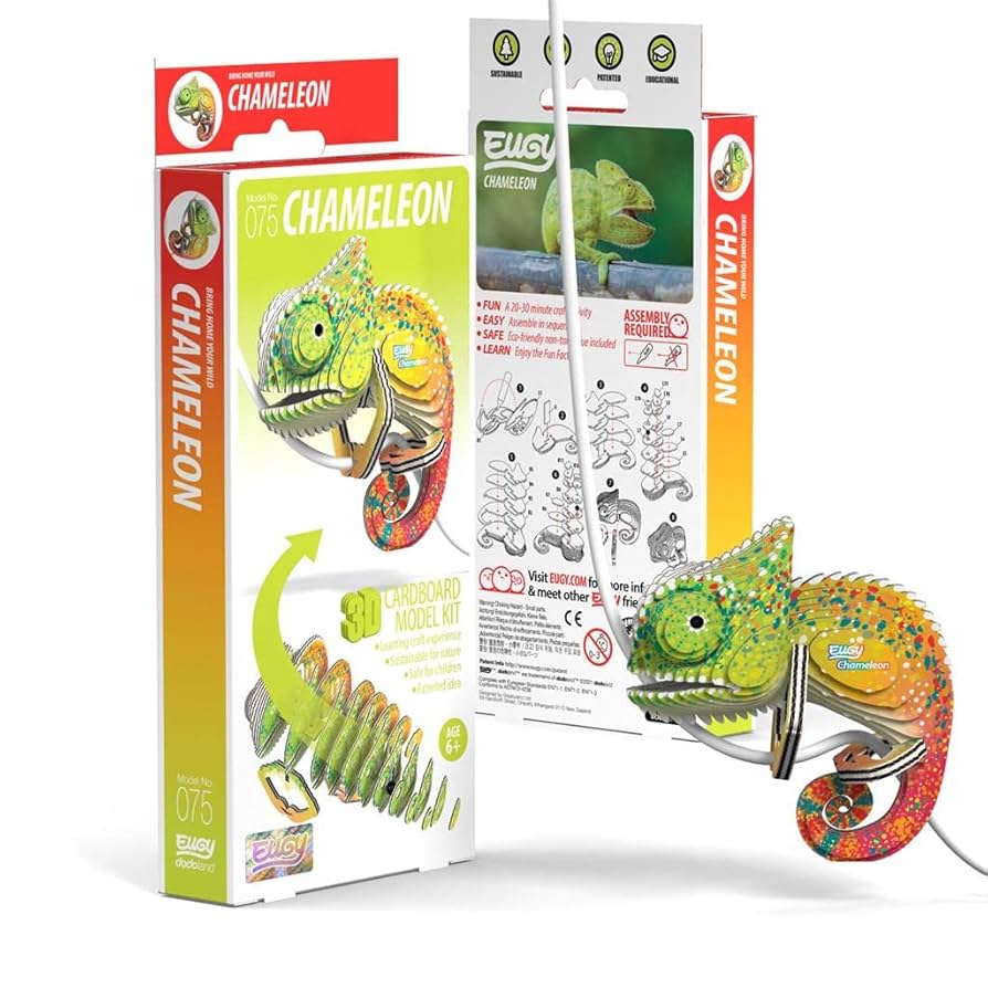 Amazon.com: Eugy Chameleon 3D Puzzle, 31 Piece Eco-Friendly